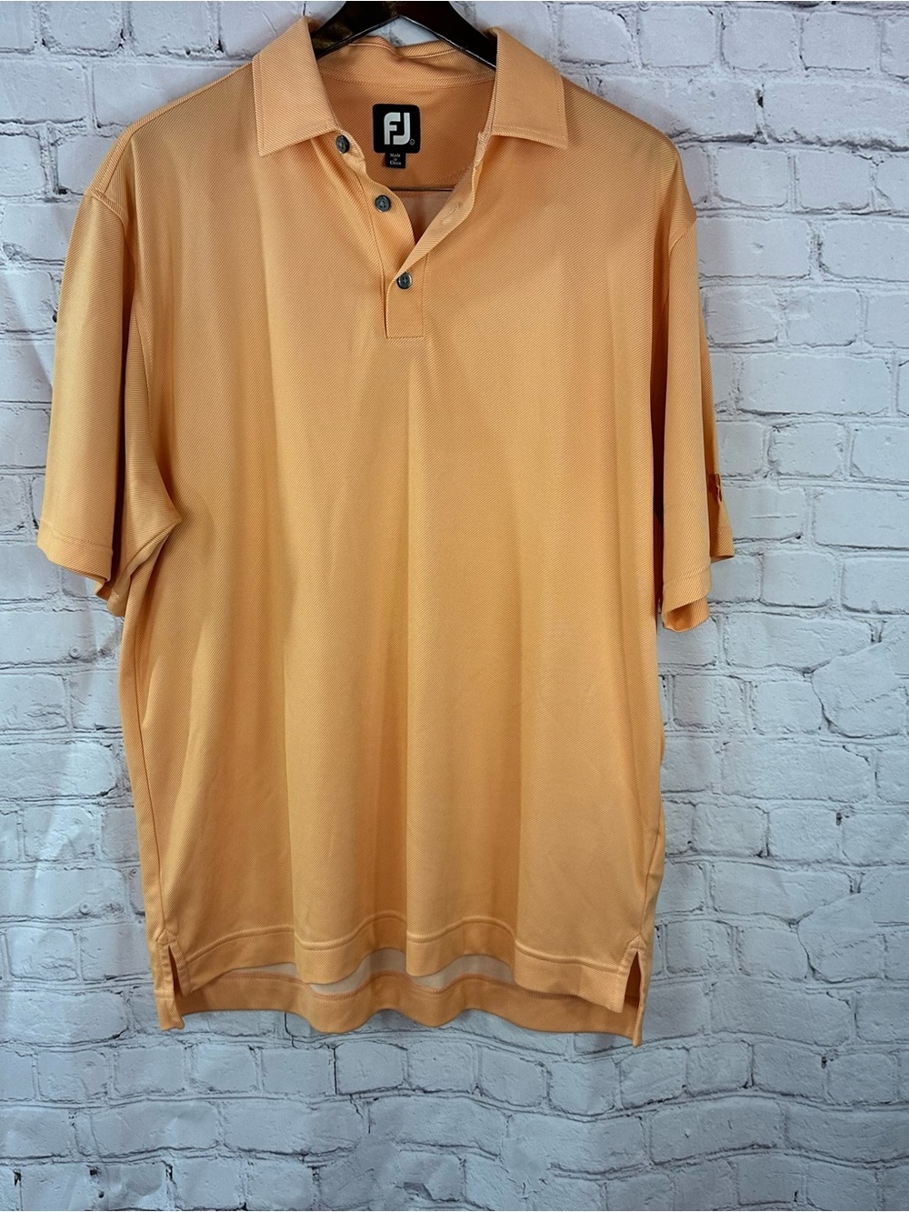 FootJoy orange textured Golf Polo men L business casual athleisure sporty prep